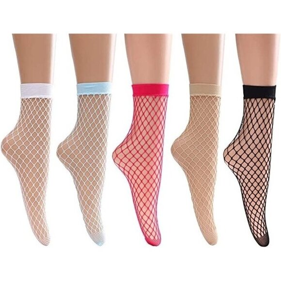 Fishnet Socks Lace Short Ankle Stockings Socks Boots Heels Anklet Dress NWT - Picture 1 of 7